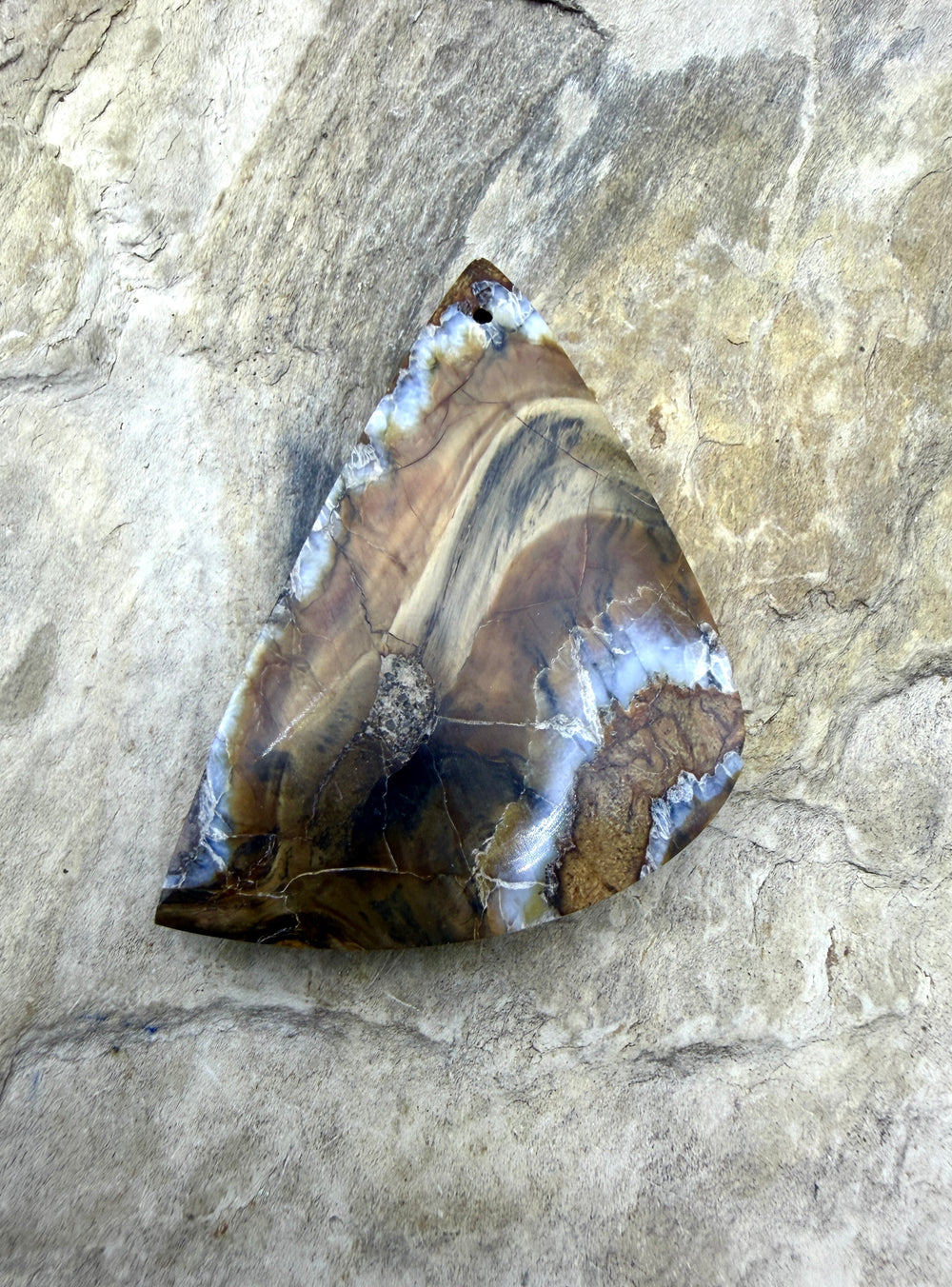Fossilized Woolly Mammoth Tooth Focal Pendant Bead 29x45mm