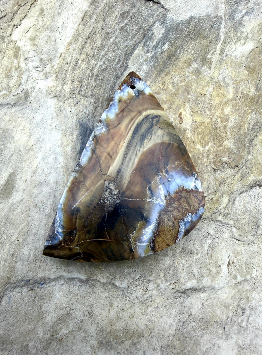 Fossilized Woolly Mammoth Tooth Focal Pendant Bead 29x45mm