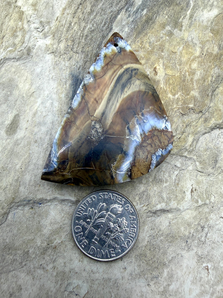 Fossilized Woolly Mammoth Tooth Focal Pendant Bead 29x45mm