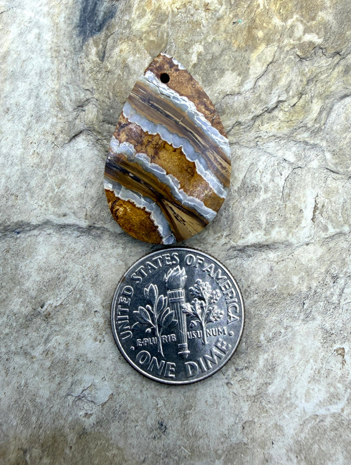 Fossilized Woolly Mammoth Tooth Teardrop Shaped Focal