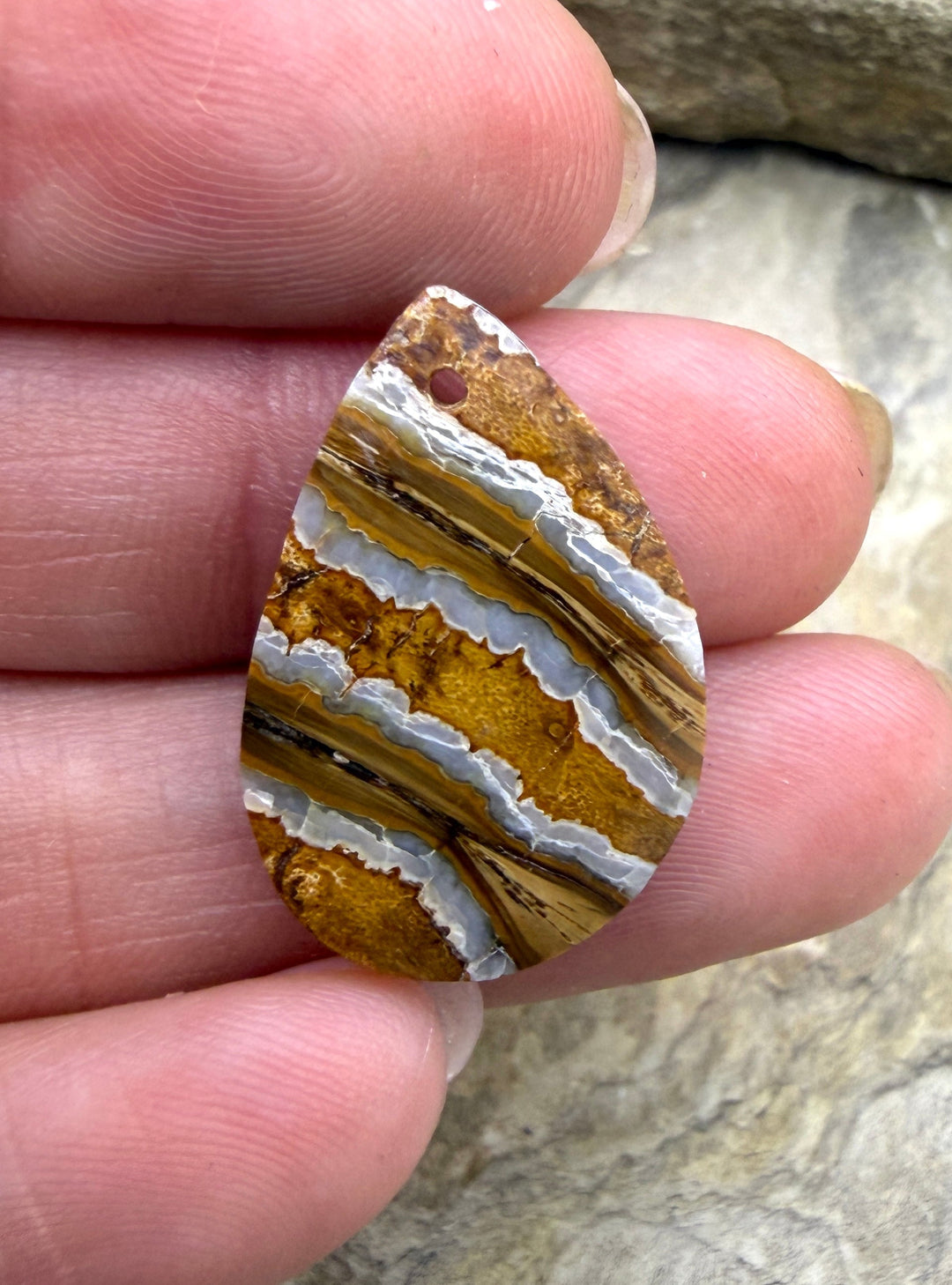Fossilized Woolly Mammoth Tooth Teardrop Shaped Focal