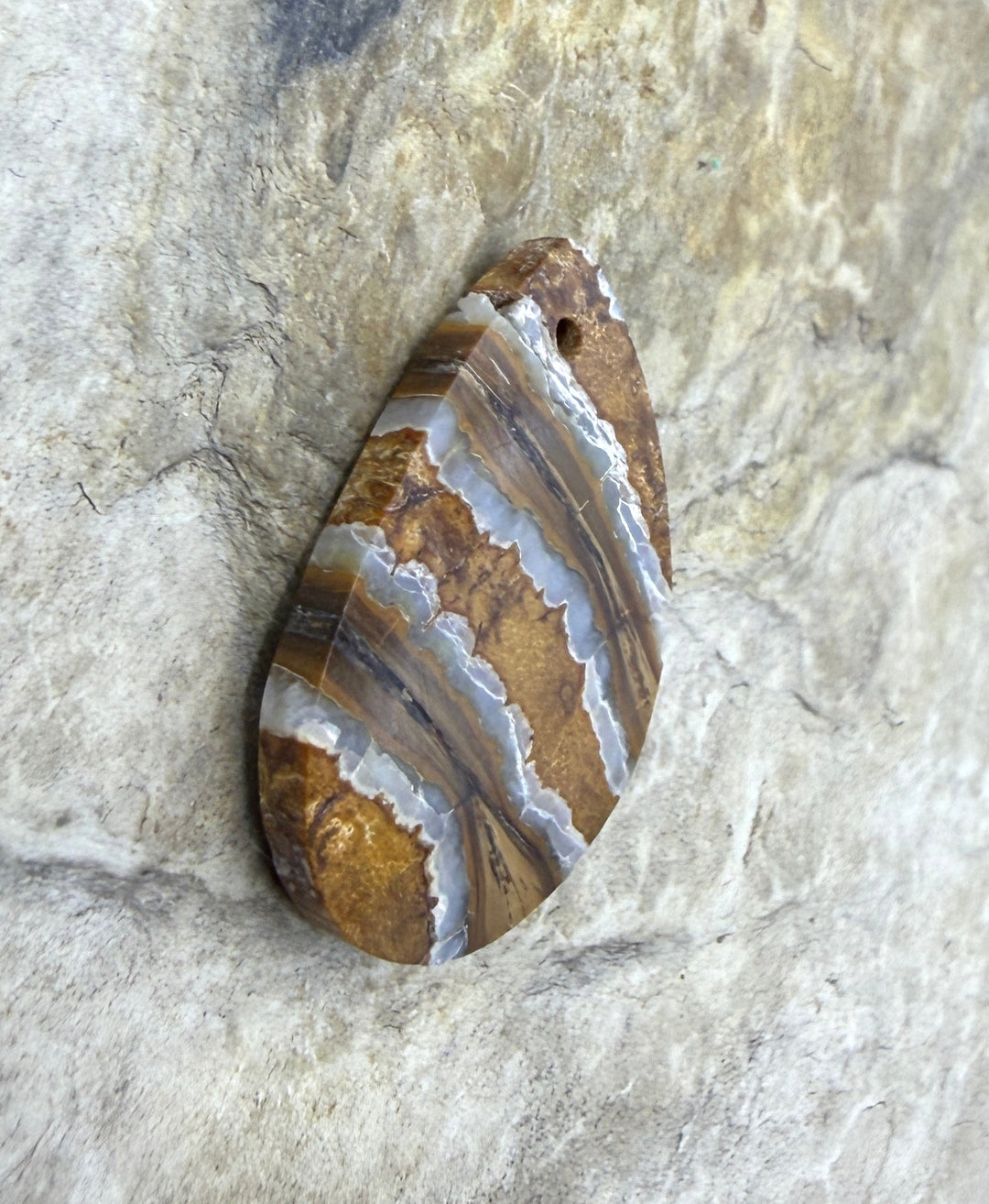 Fossilized Woolly Mammoth Tooth Teardrop Shaped Focal