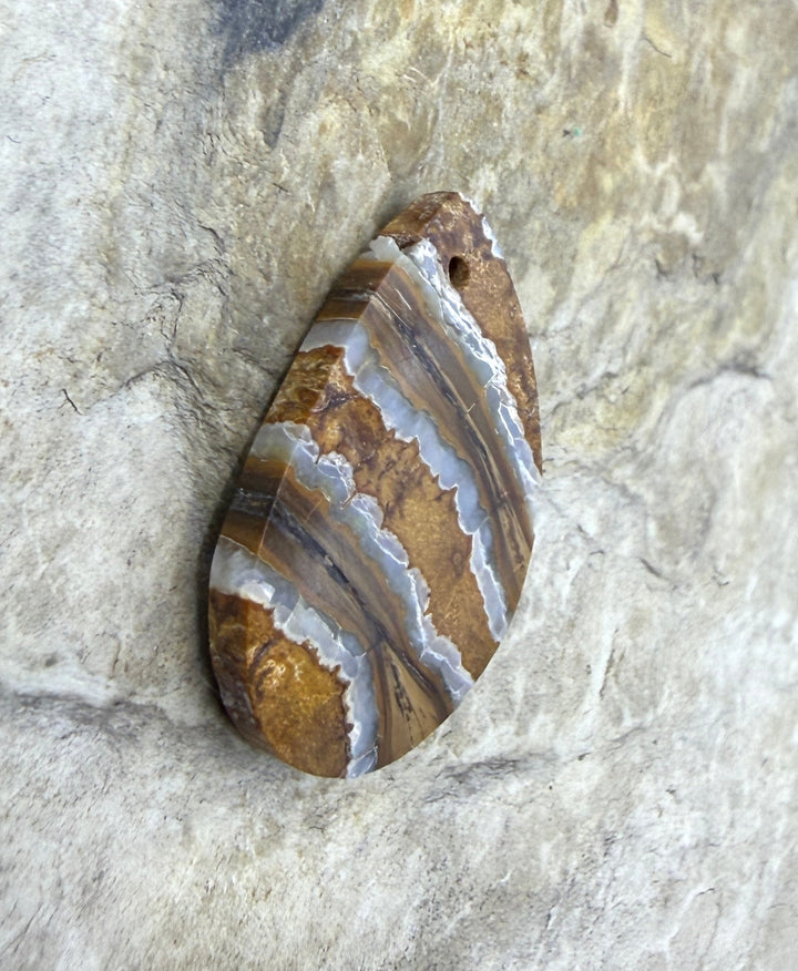 Fossilized Woolly Mammoth Tooth Teardrop Shaped Focal