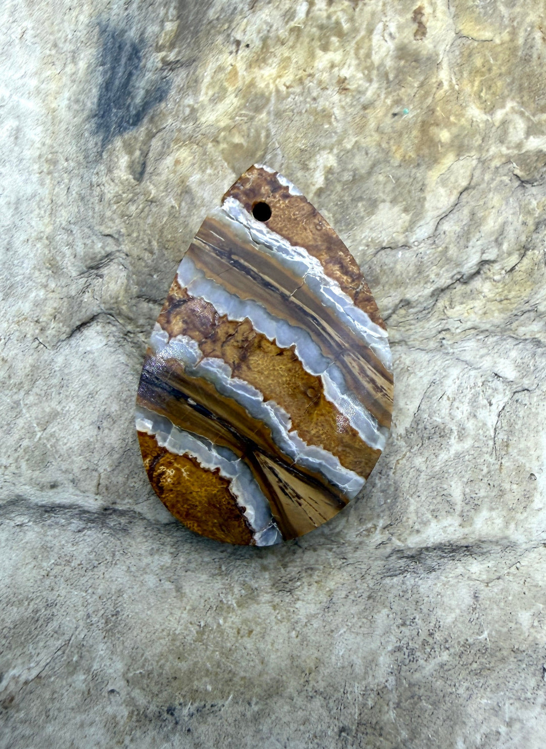 Fossilized Woolly Mammoth Tooth Teardrop Shaped Focal