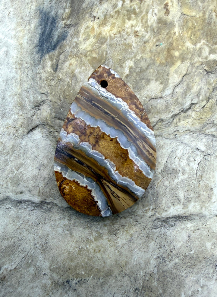 Fossilized Woolly Mammoth Tooth Teardrop Shaped Focal