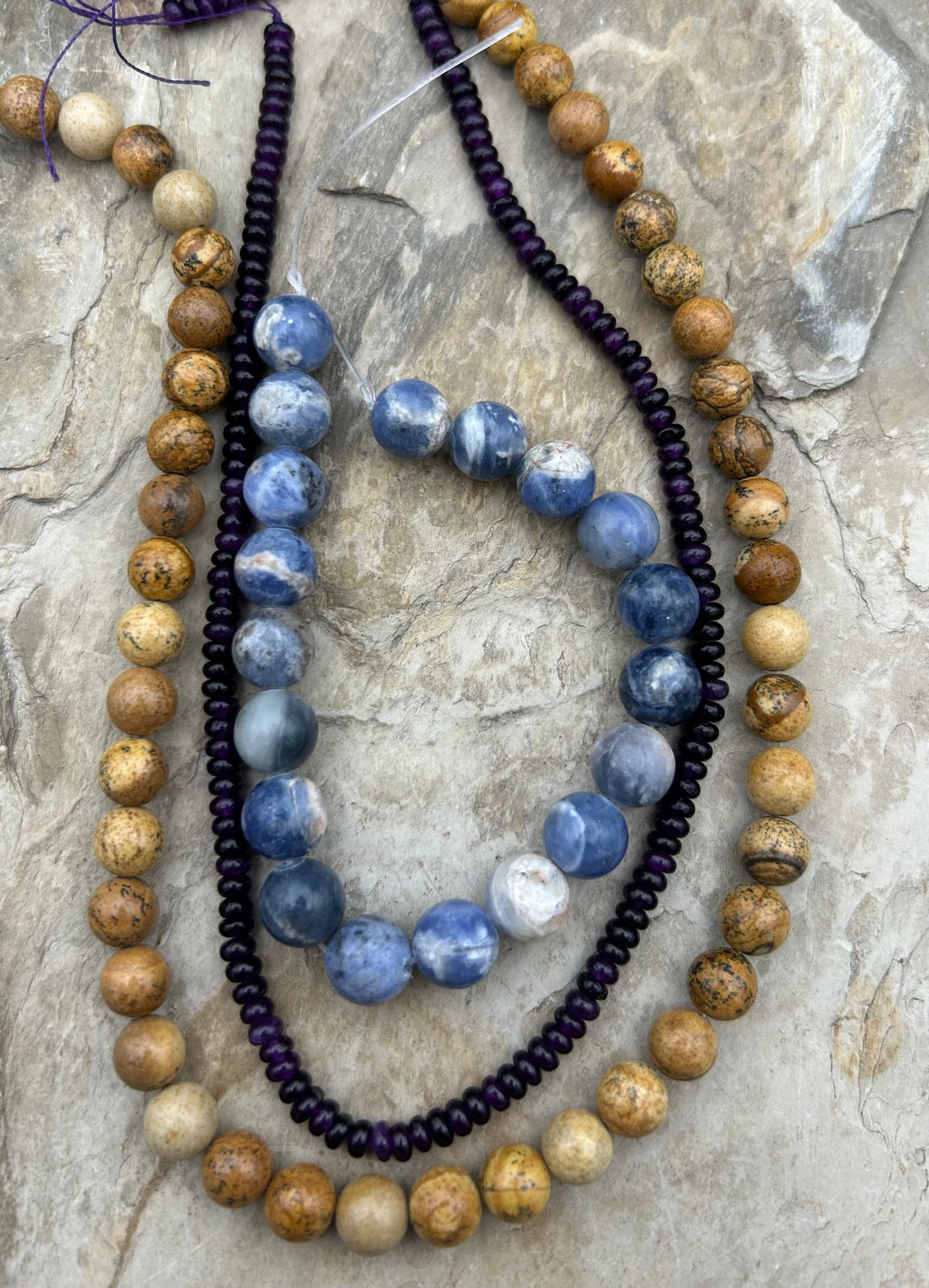 FRIDAY BARGAIN Bead Strand Lot - Picture Jasper (8mm 15