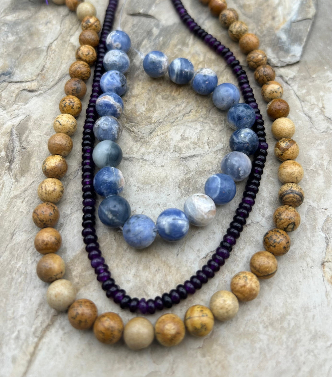 FRIDAY BARGAIN Bead Strand Lot - Picture Jasper (8mm 15