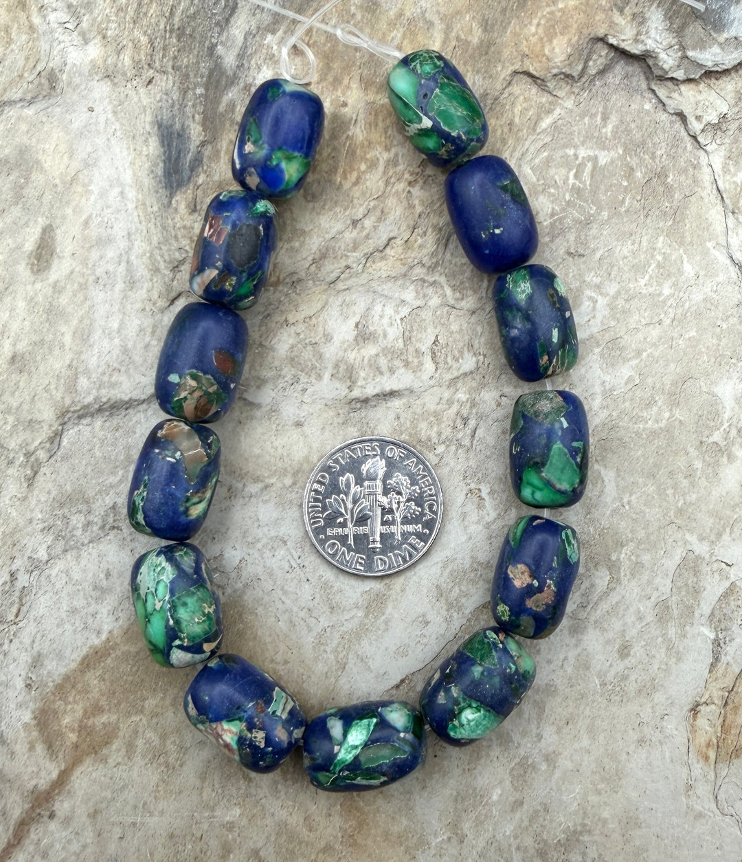 FRIDAY BARGAIN Blue and Green Stone Composite 10x14mm