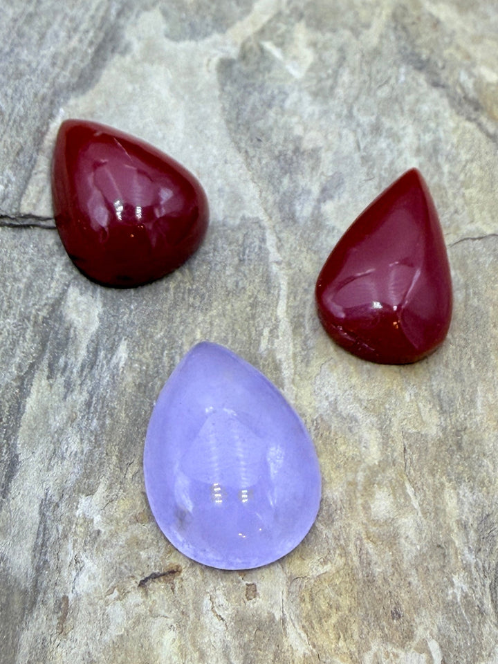 FRIDAY BARGAIN BUY 3 Designer Teardrop Cabochons Rosarita