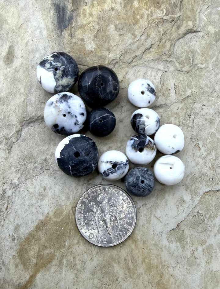 FRIDAY BARGAIN BUY LOT of 12 White Buffalo Rondelle Beads