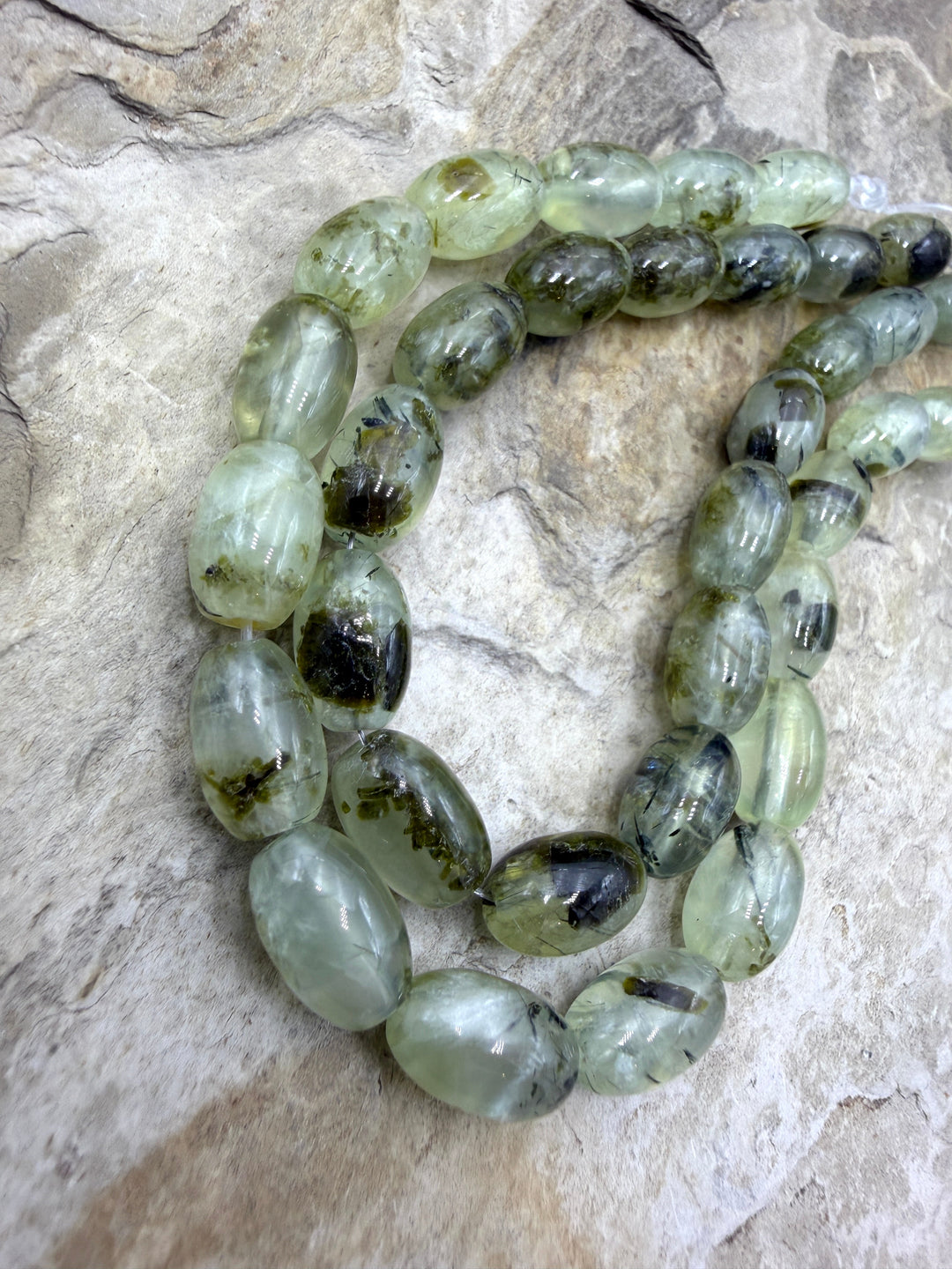 FRIDAY BARGAIN BUY LOT of 2 Prehnite 8x12mm Oval Beads 8