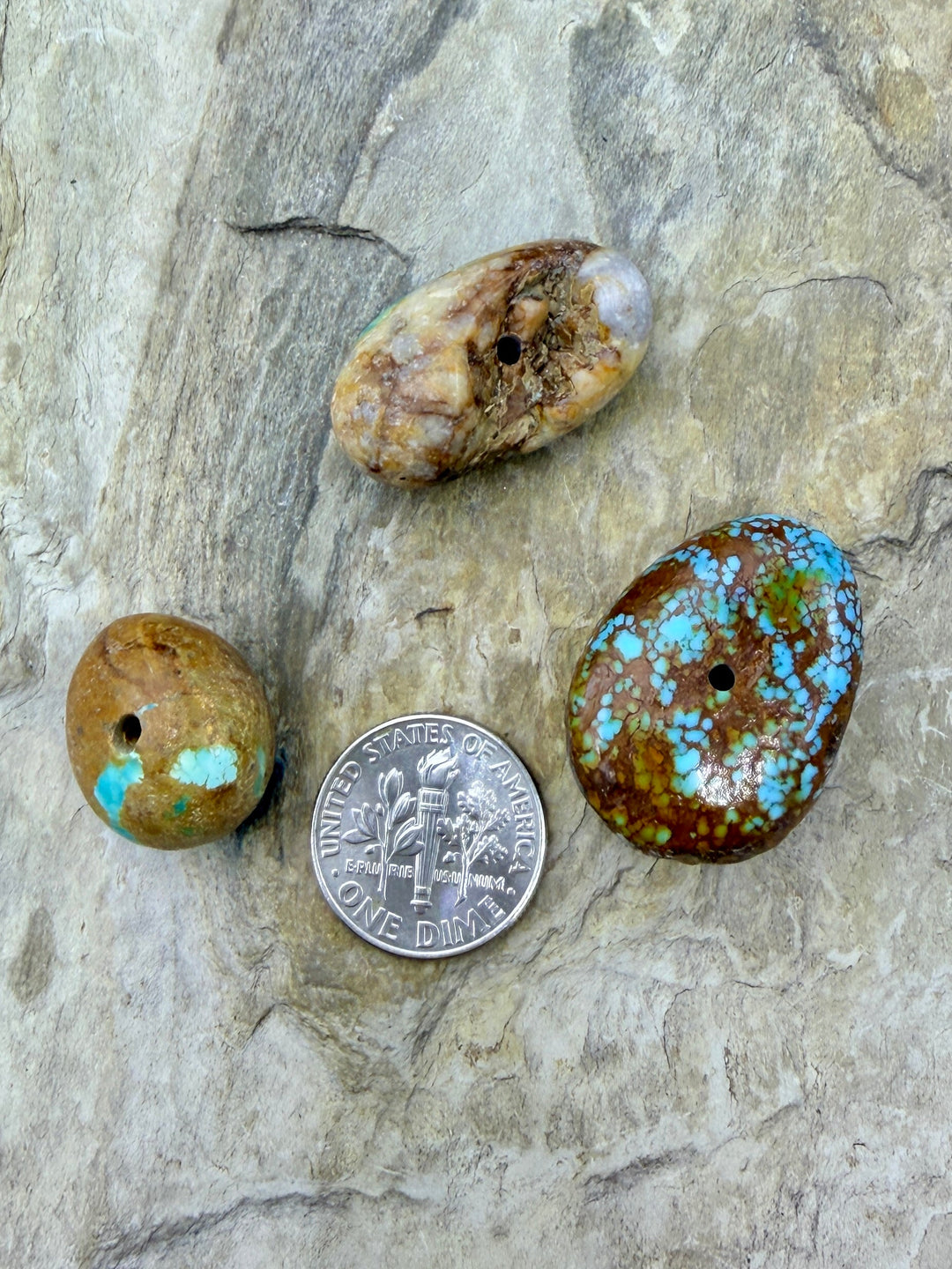 FRIDAY BARGAIN BUY LOT of 3 Royston Turquoise Beads - Mixed