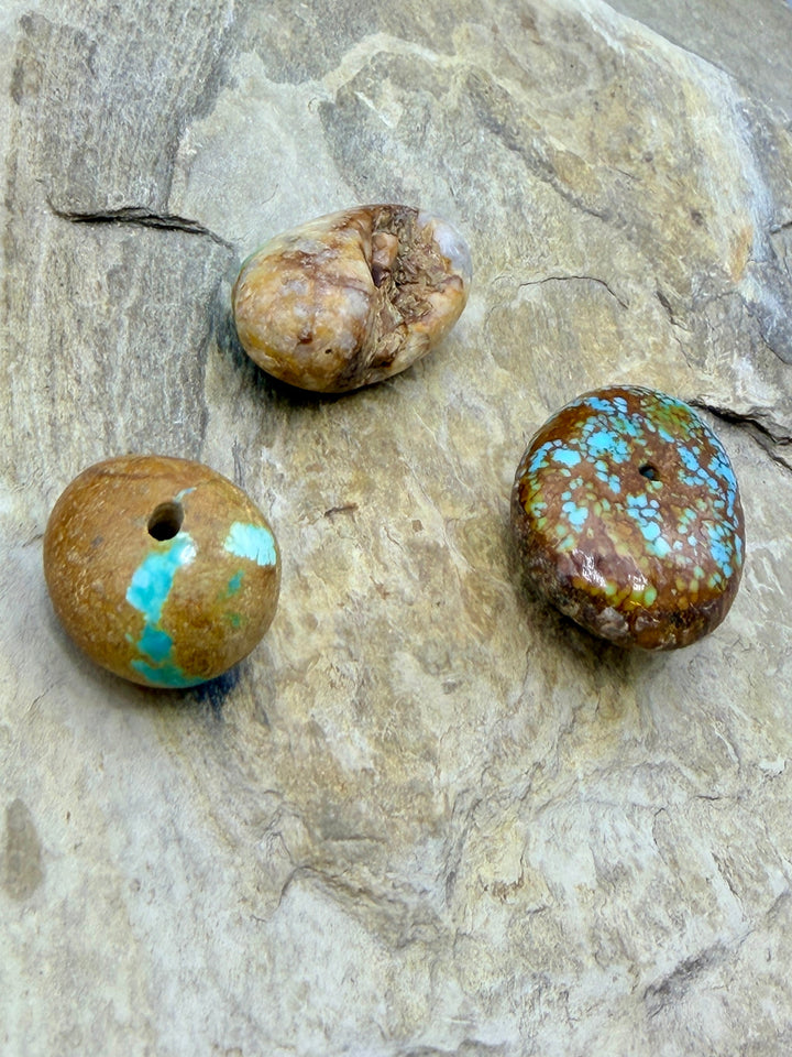 FRIDAY BARGAIN BUY LOT of 3 Royston Turquoise Beads - Mixed