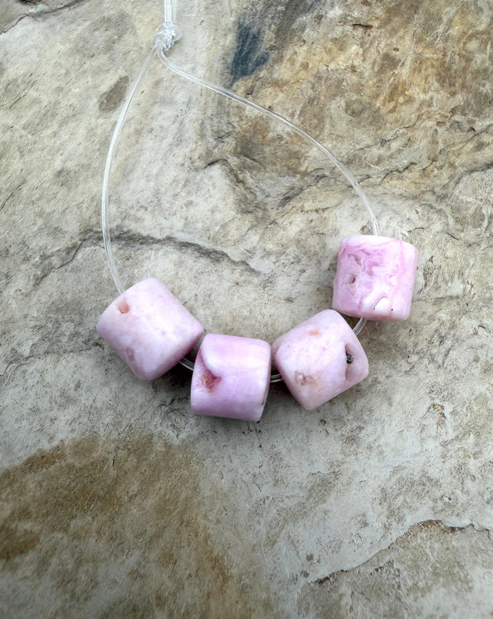 FRIDAY BARGAIN BUY Pink Aragonite Tube Beads 10mm 4 Beads