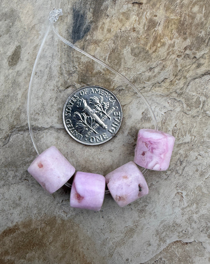 FRIDAY BARGAIN BUY Pink Aragonite Tube Beads 10mm 4 Beads