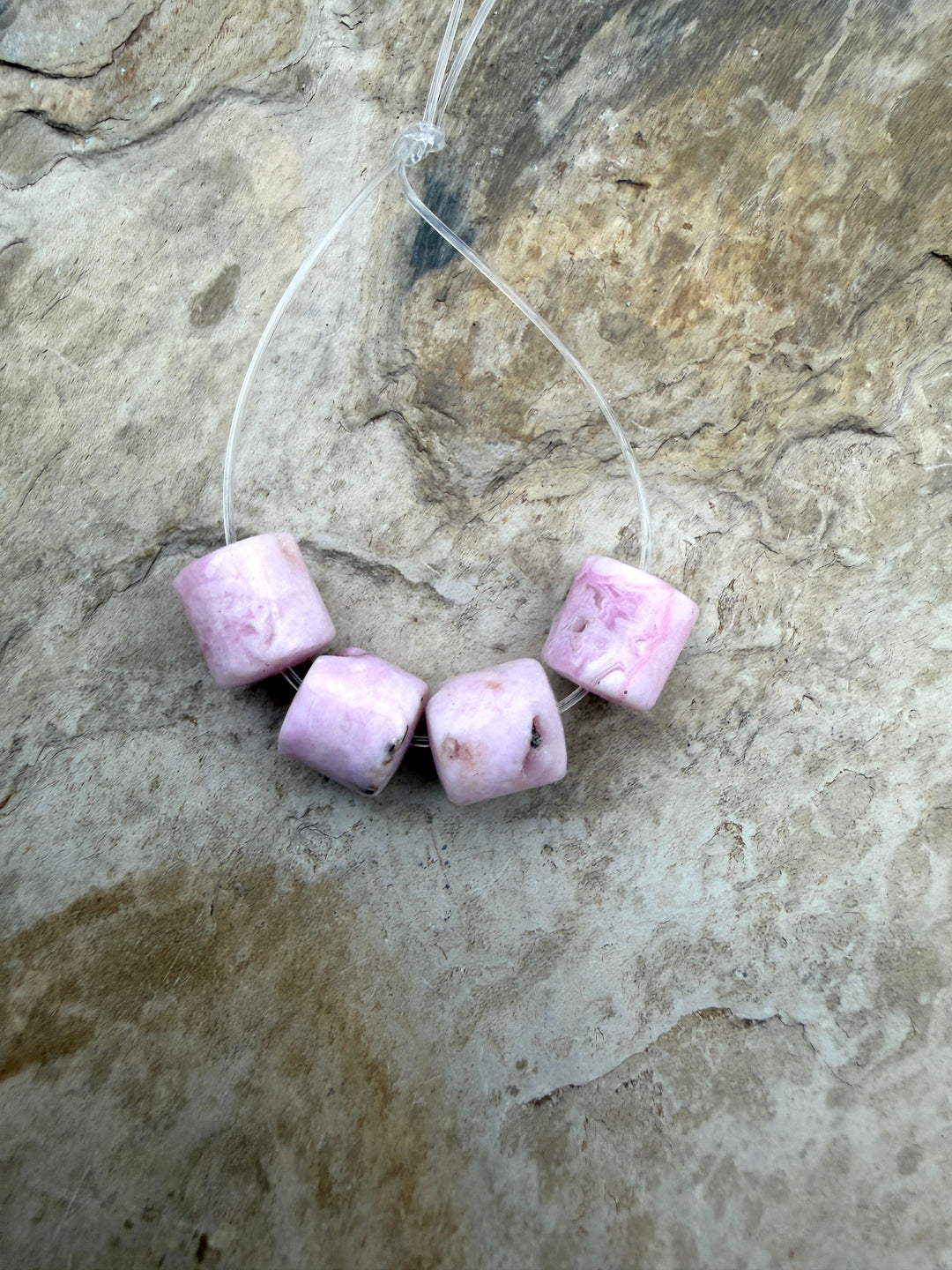 FRIDAY BARGAIN BUY Pink Aragonite Tube Beads 10mm 4 Beads