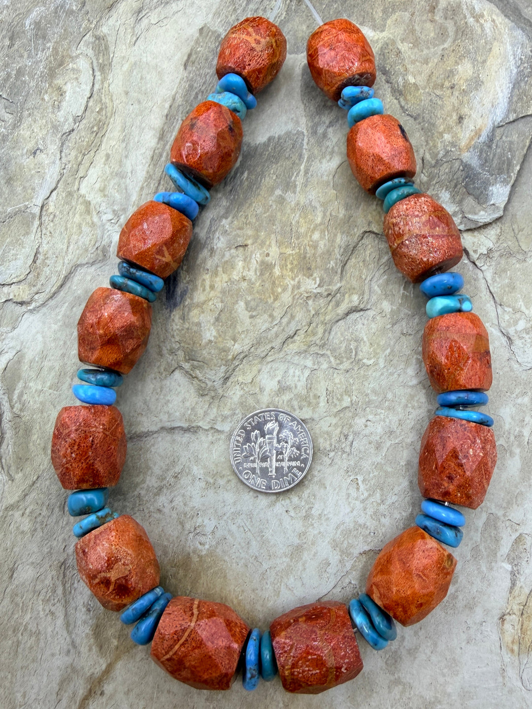 FRIDAY BARGAIN Chunky Apple Coral and Hubei Turquoise