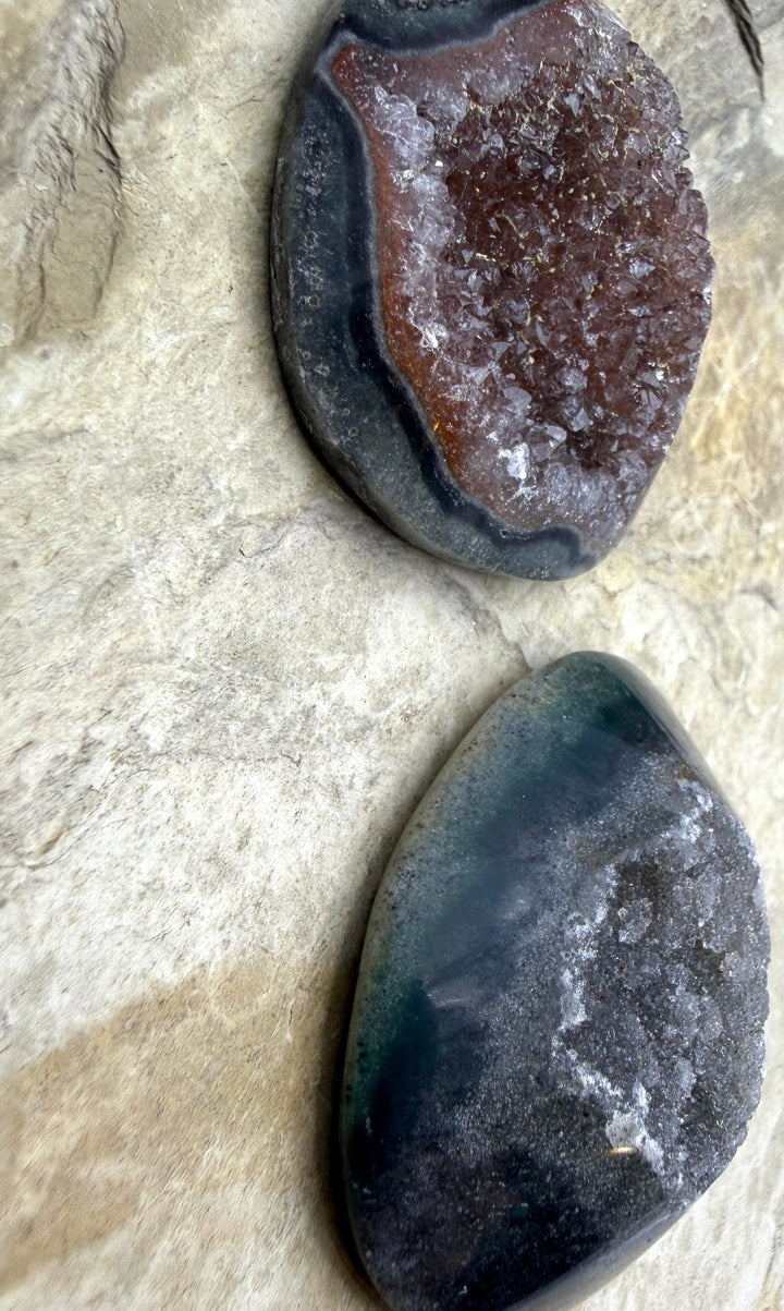 FRIDAY BARGAIN CLOSEOUT LOT of 2 BIG Amethyst Druzy