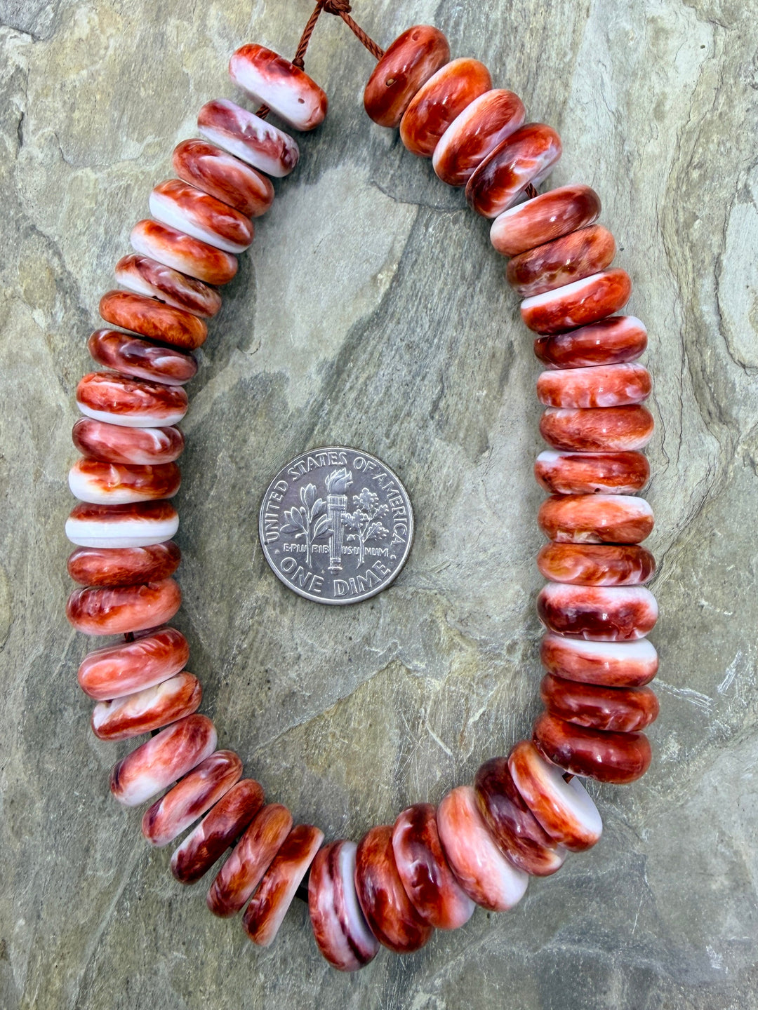 FRIDAY BARGAIN CLOSEOUT Red Spiny Oyster 12mm Wheel Beads