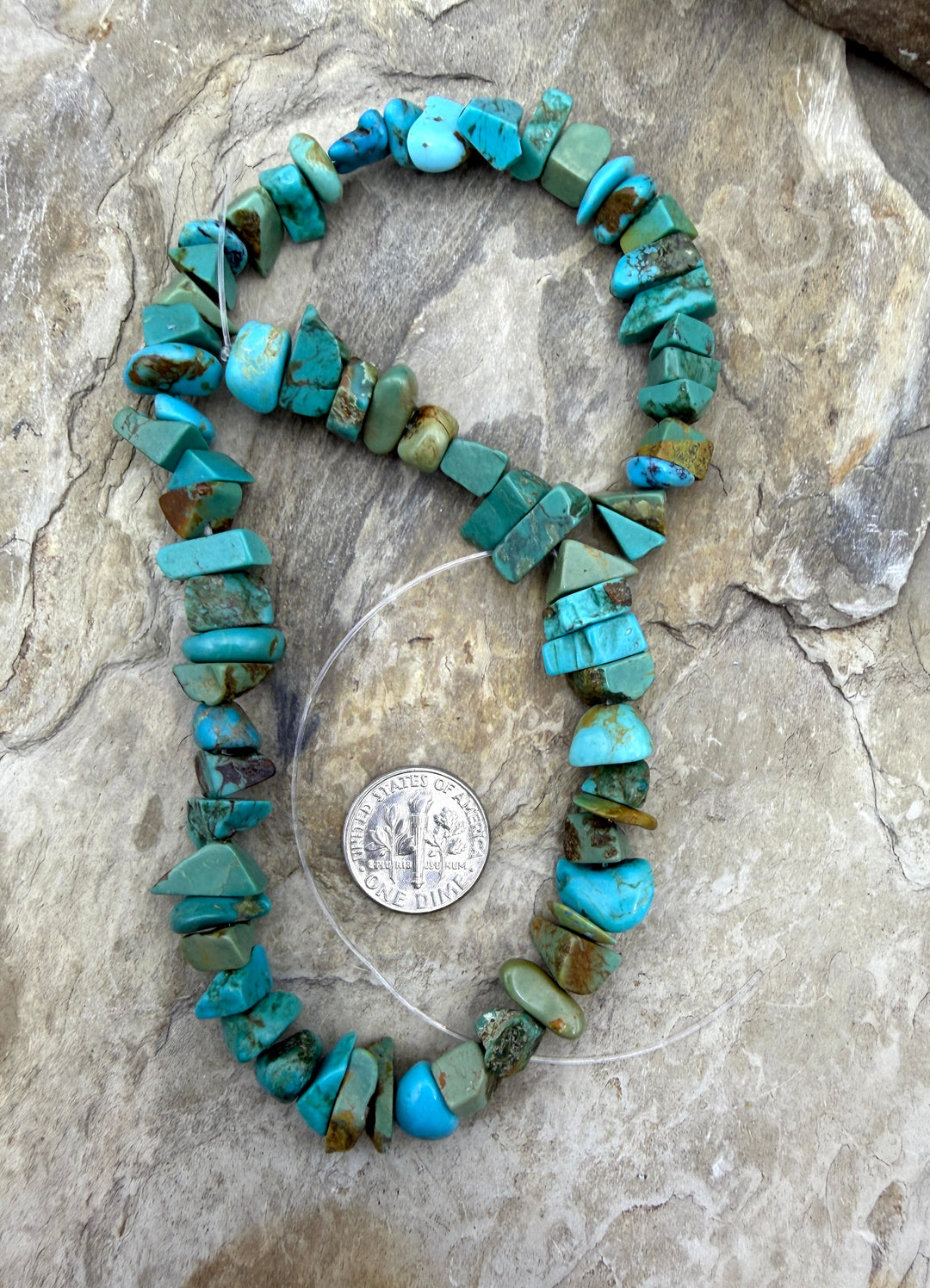 FRIDAY BARGAIN Genuine Turquoise Chip Bead Strand 6-10mm