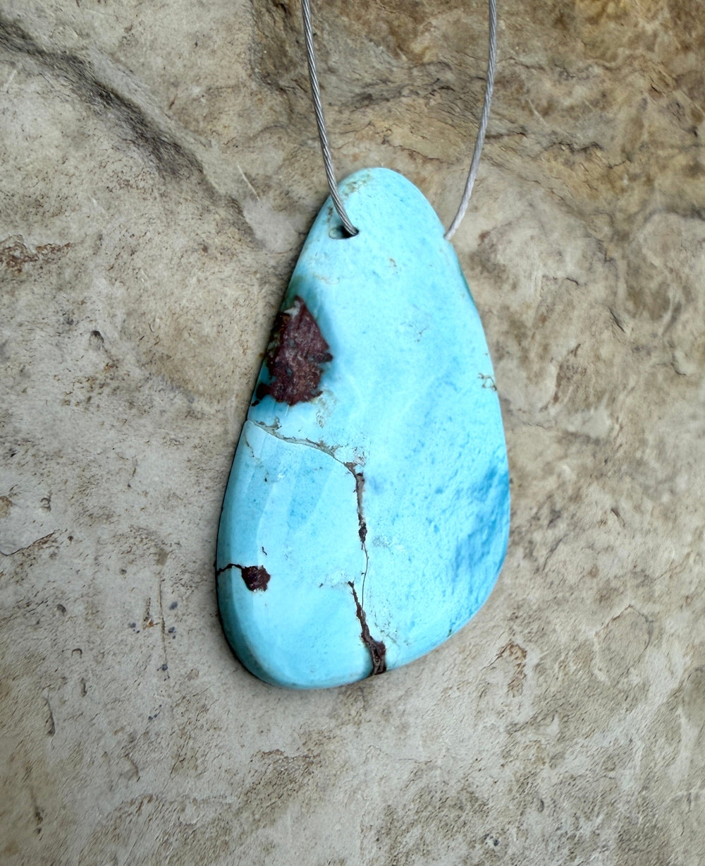 FRIDAY BARGAIN Golden Hills Turquoise Pendant (Side