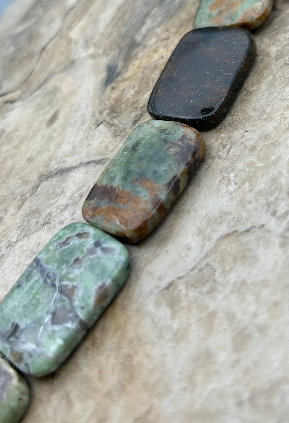 FRIDAY BARGAIN Green Opal (Mexico) Flat Rectangle Beads