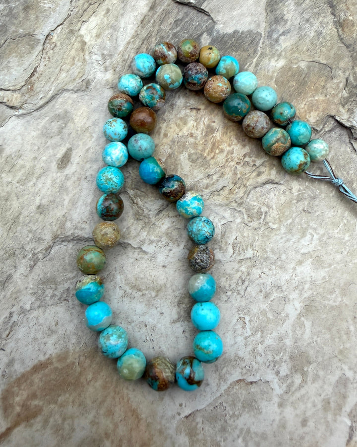 FRIDAY BARGAIN Kingamn Turquoise 7mm Round Beads 10 Inch