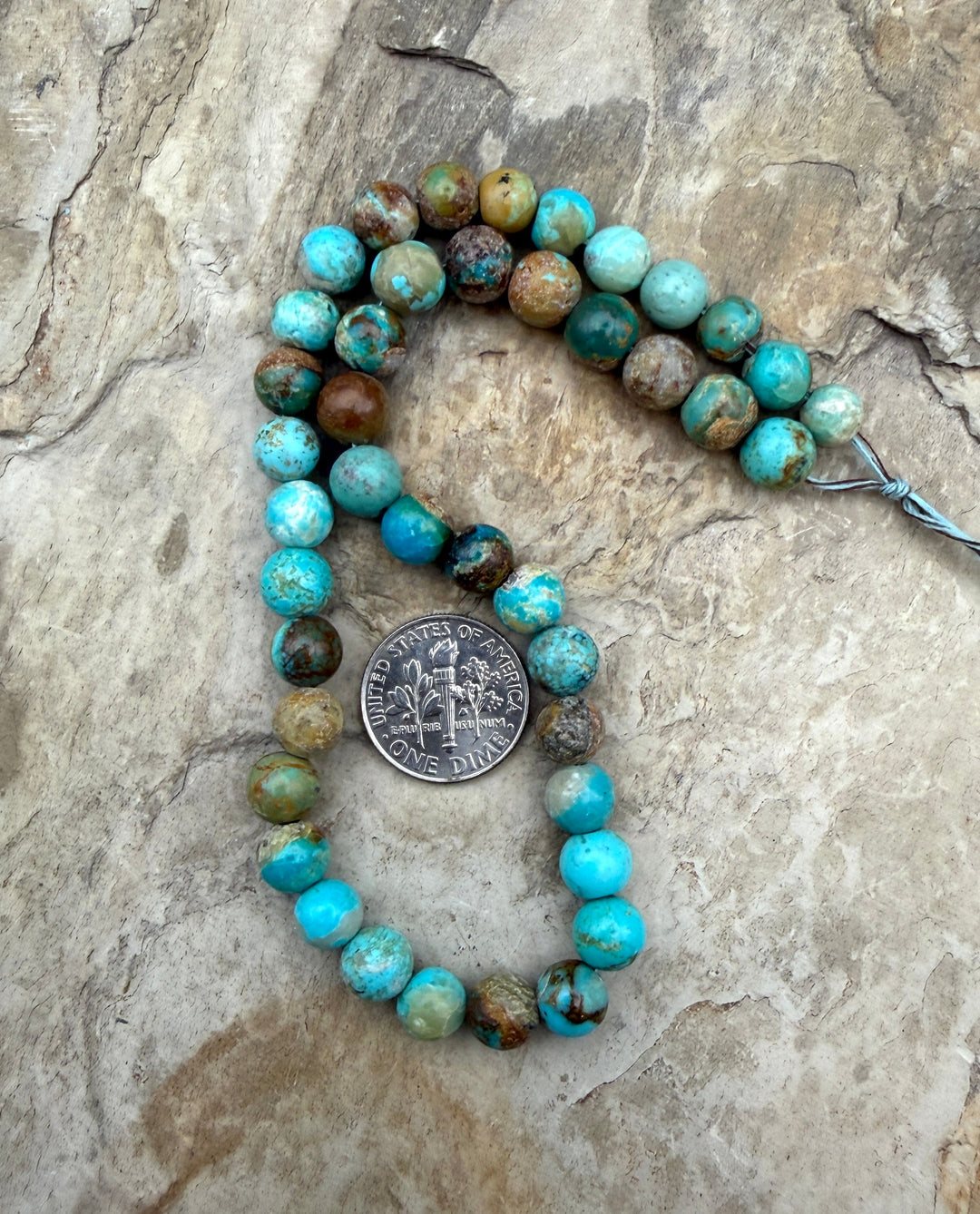FRIDAY BARGAIN Kingamn Turquoise 7mm Round Beads 10 Inch