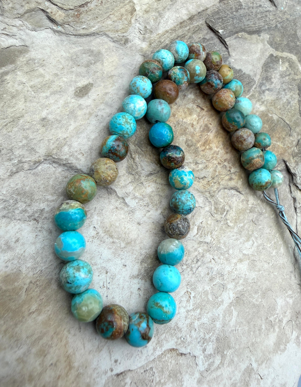 FRIDAY BARGAIN Kingamn Turquoise 7mm Round Beads 10 Inch