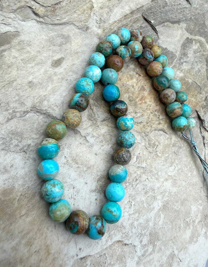 FRIDAY BARGAIN Kingamn Turquoise 7mm Round Beads 10 Inch