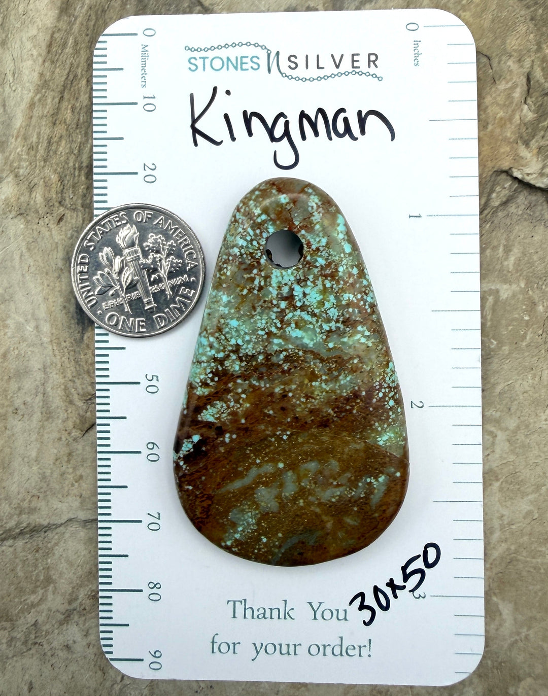 Friday Bargain Kingman Turquoise (Arizona) Large Hole Focal