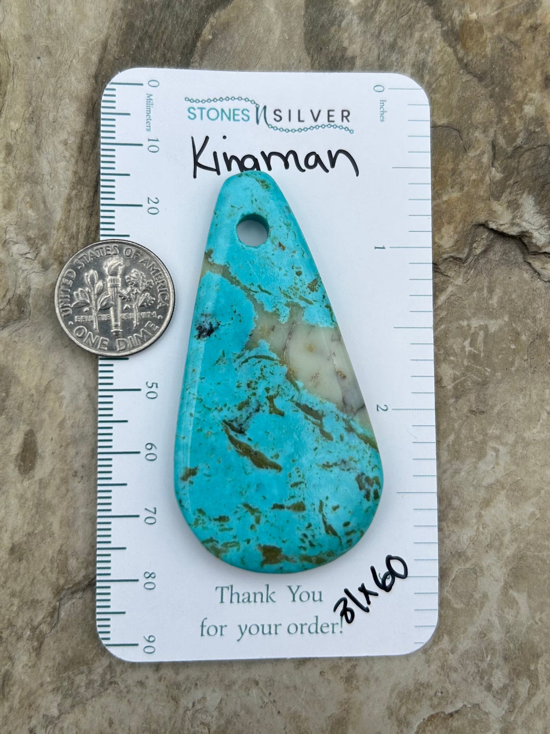 FRIDAY BARGAIN Kingman Turquoise (Arizona) Large Hole Focal