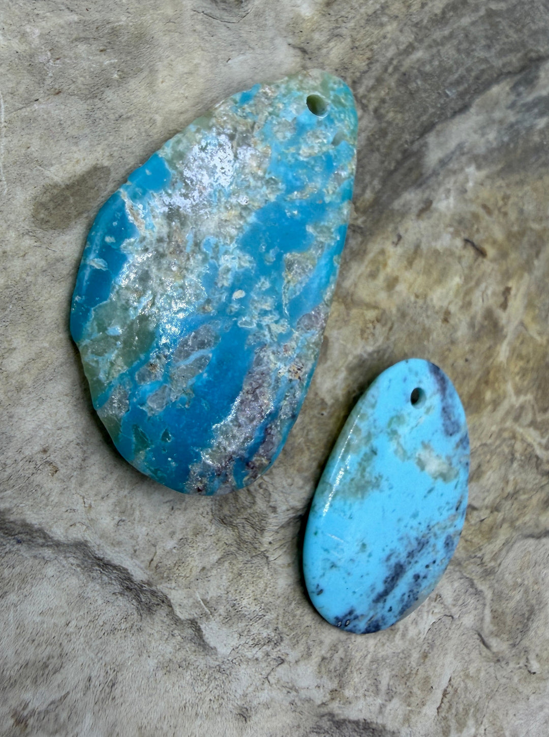 Friday Bargain Kingman Turquoise (Arizona) LOT of 2 Focal