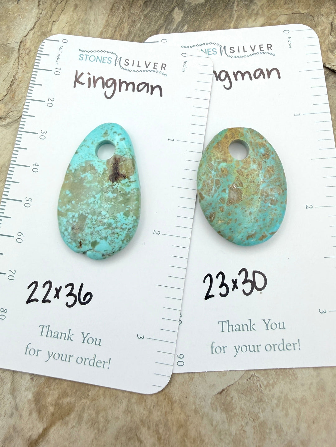 Friday Bargain Kingman Turquoise (Arizona) LOT of Two Large