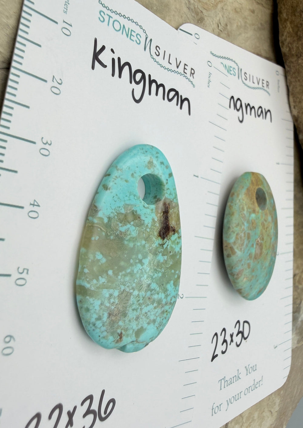 Friday Bargain Kingman Turquoise (Arizona) LOT of Two Large