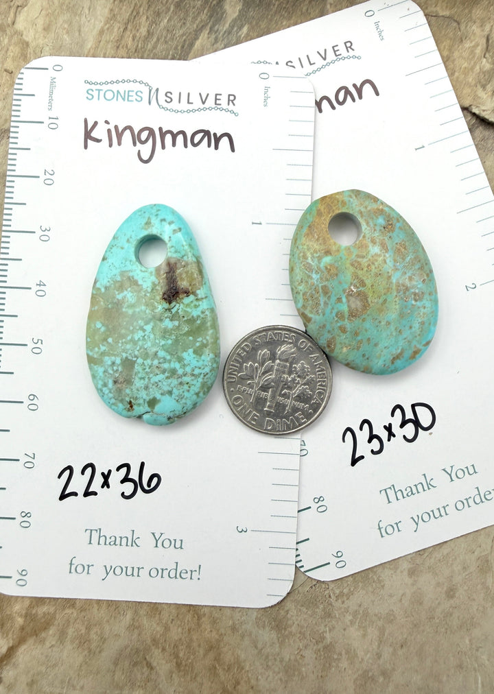 Friday Bargain Kingman Turquoise (Arizona) LOT of Two Large