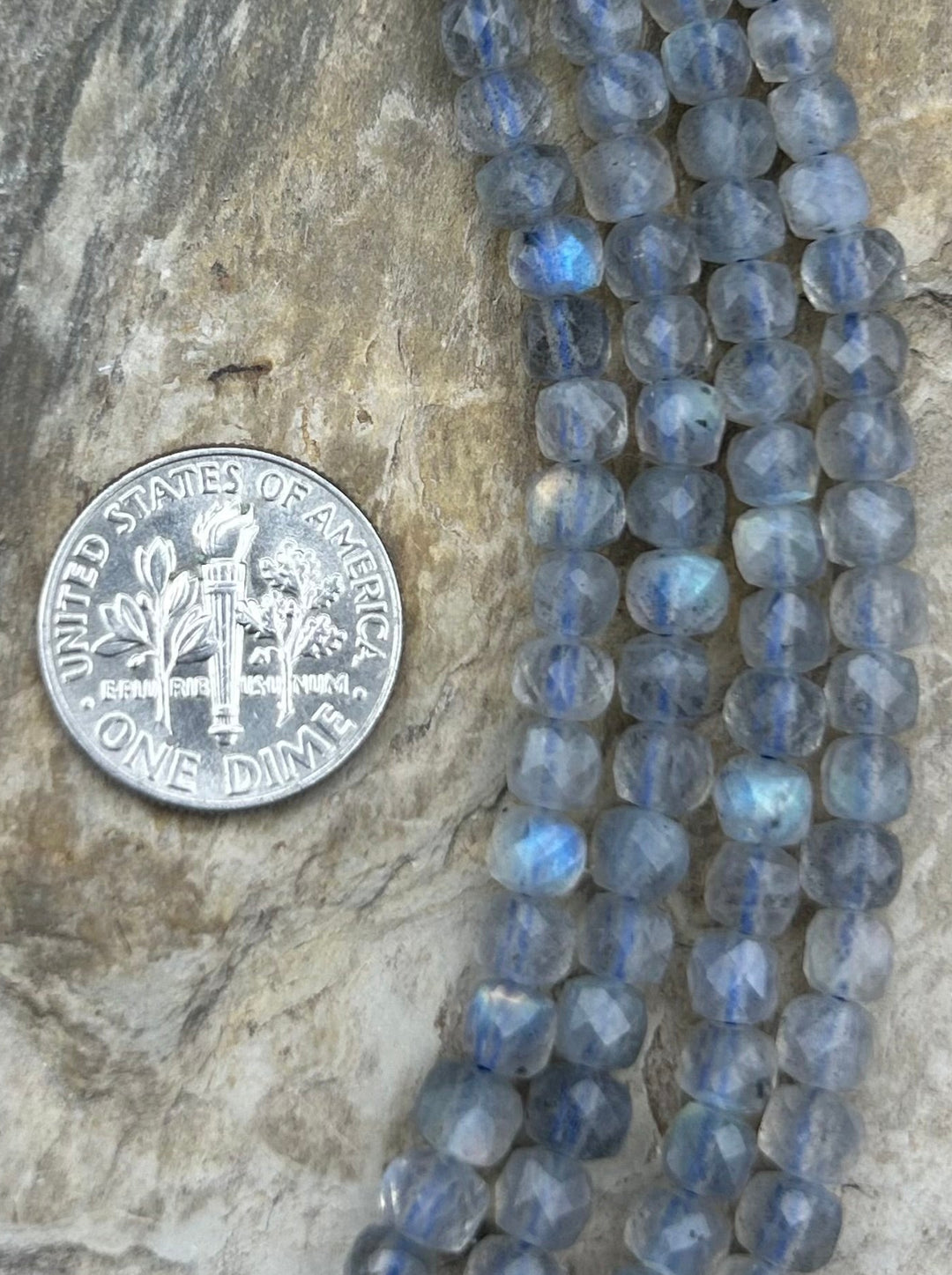 FRIDAY BARGAIN Labradorite Faceted Cube Beads 4.5mm 15.5