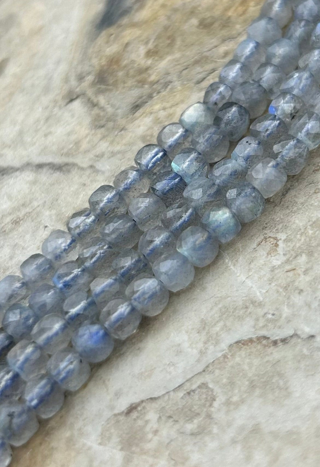 FRIDAY BARGAIN Labradorite Faceted Cube Beads 4.5mm 15.5