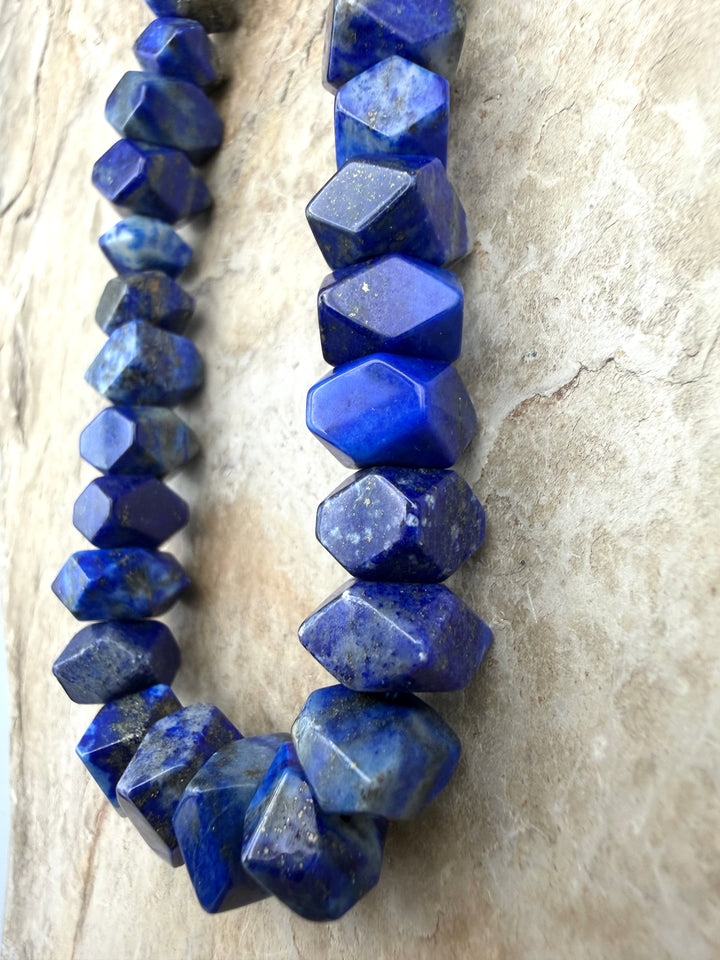 FRIDAY BARGAIN Lapis Lazuli Faceted 10mm Bead Strand 8 Inch