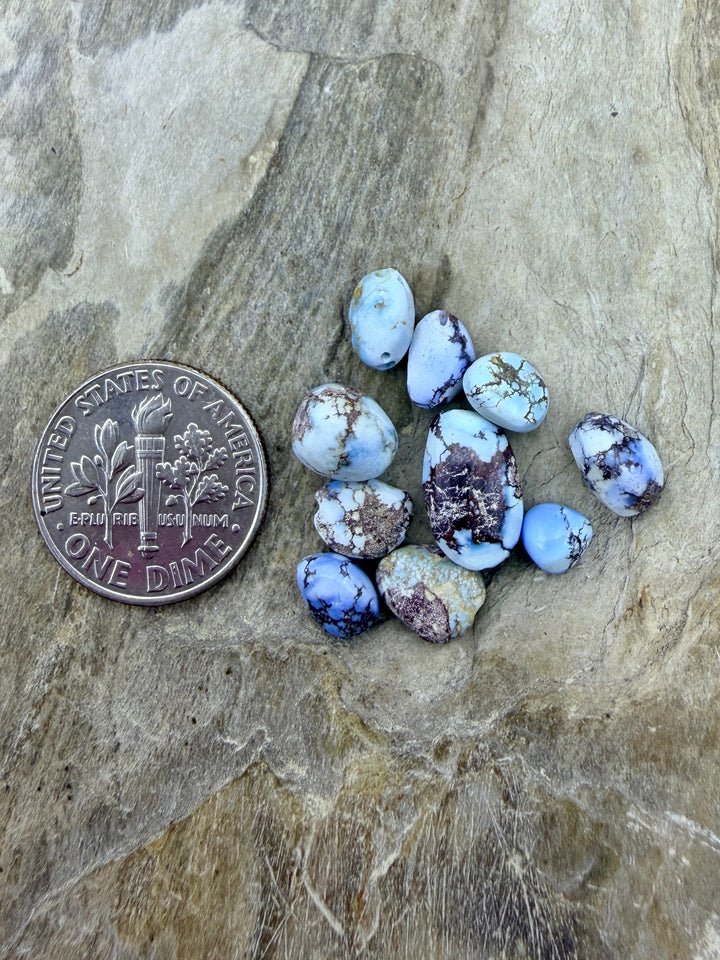 FRIDAY BARGAIN LOT of 10 Golden Hills Turquoise Rounded