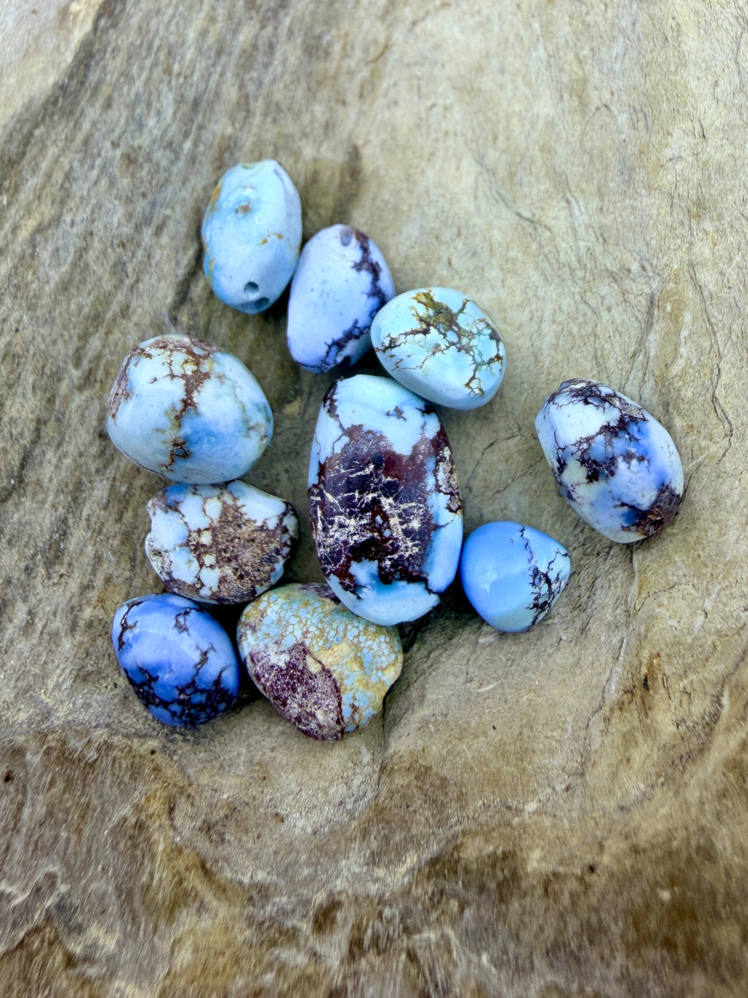 FRIDAY BARGAIN LOT of 10 Golden Hills Turquoise Rounded