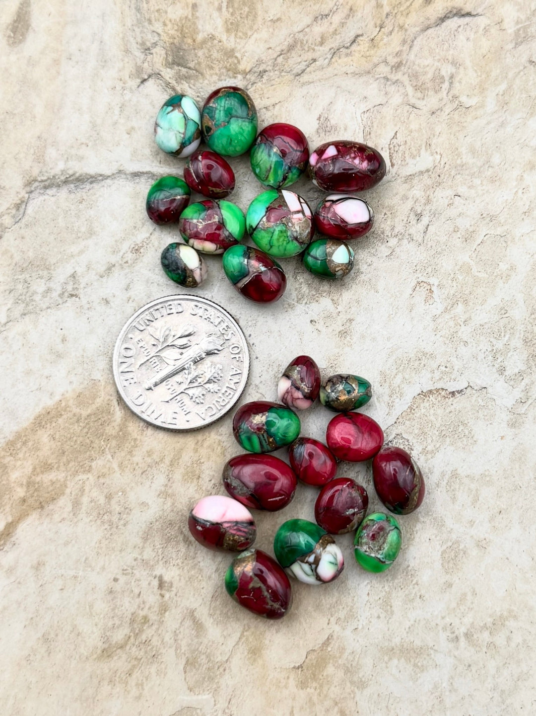 FRIDAY BARGAIN LOT of 12 Christmas Dahlia Nugget Beads