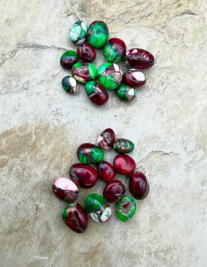 FRIDAY BARGAIN LOT of 12 Christmas Dahlia Nugget Beads