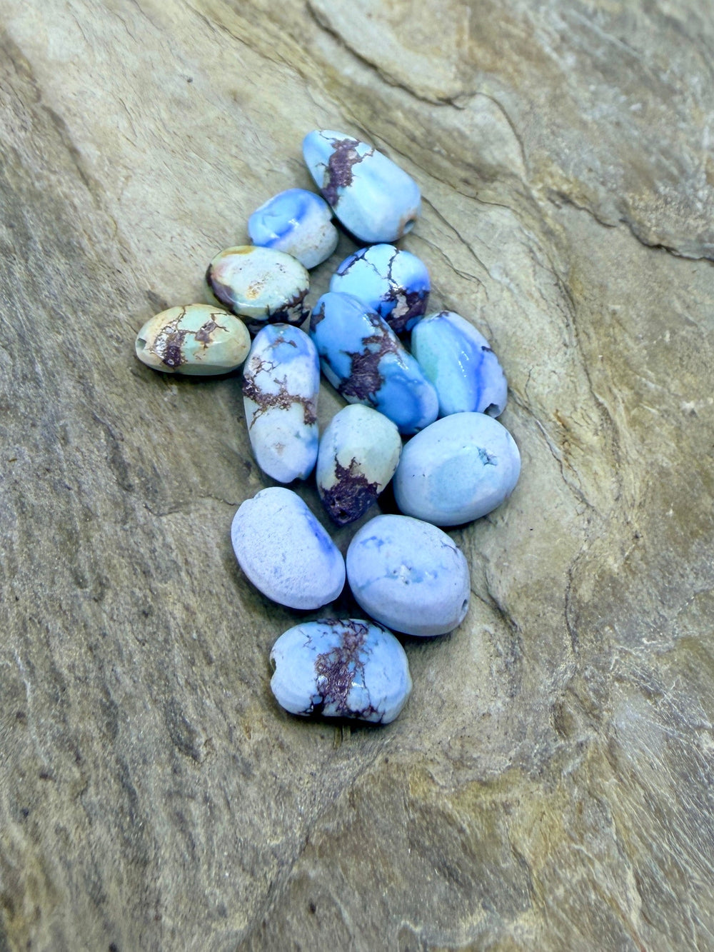 FRIDAY BARGAIN LOT of 13 Golden Hills Turquoise Rounded