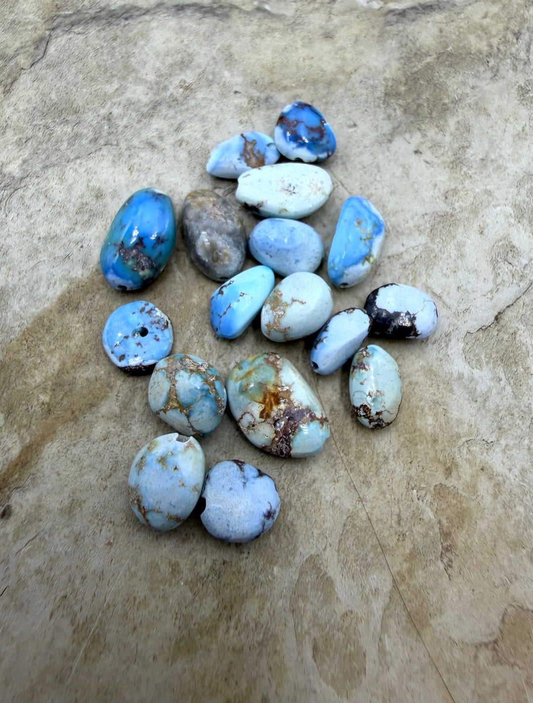 FRIDAY BARGAIN LOT of 17 Golden Hills Turquoise Beads