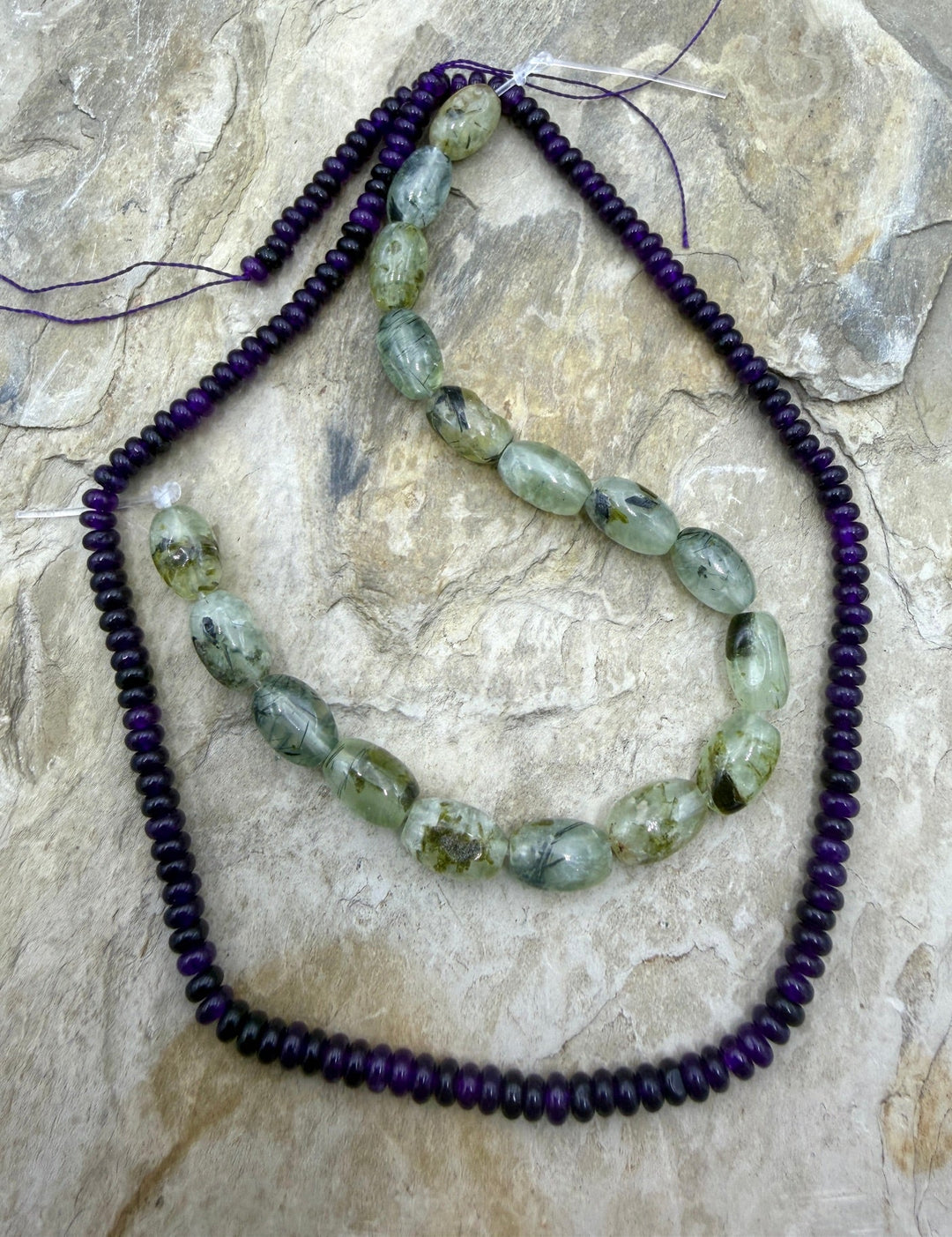 FRIDAY BARGAIN LOT of 2 Bead Strands Prehnite 8x12mm