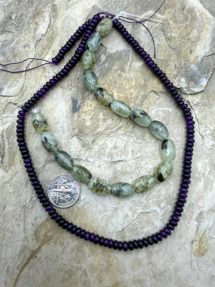 FRIDAY BARGAIN LOT of 2 Bead Strands Prehnite 8x12mm