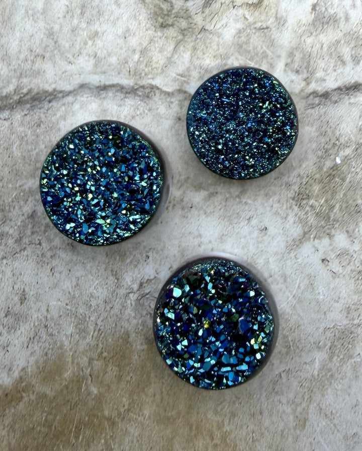 FRIDAY BARGAIN LOT of 3 High End Titanium Coated Druzy