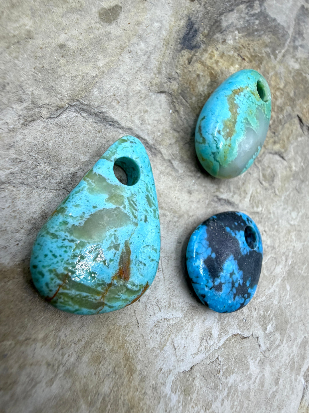 FRIDAY BARGAIN LOT of 3 Kingman Turquoise Pendants