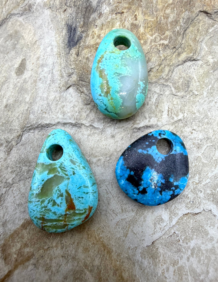 FRIDAY BARGAIN LOT of 3 Kingman Turquoise Pendants